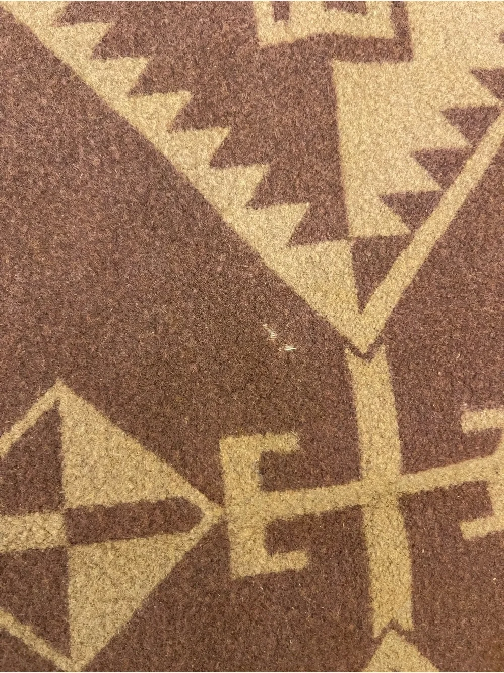 Vintage 20s Pendleton? Brown Reversible Wool Throw Blanket Aztec Tribal Western